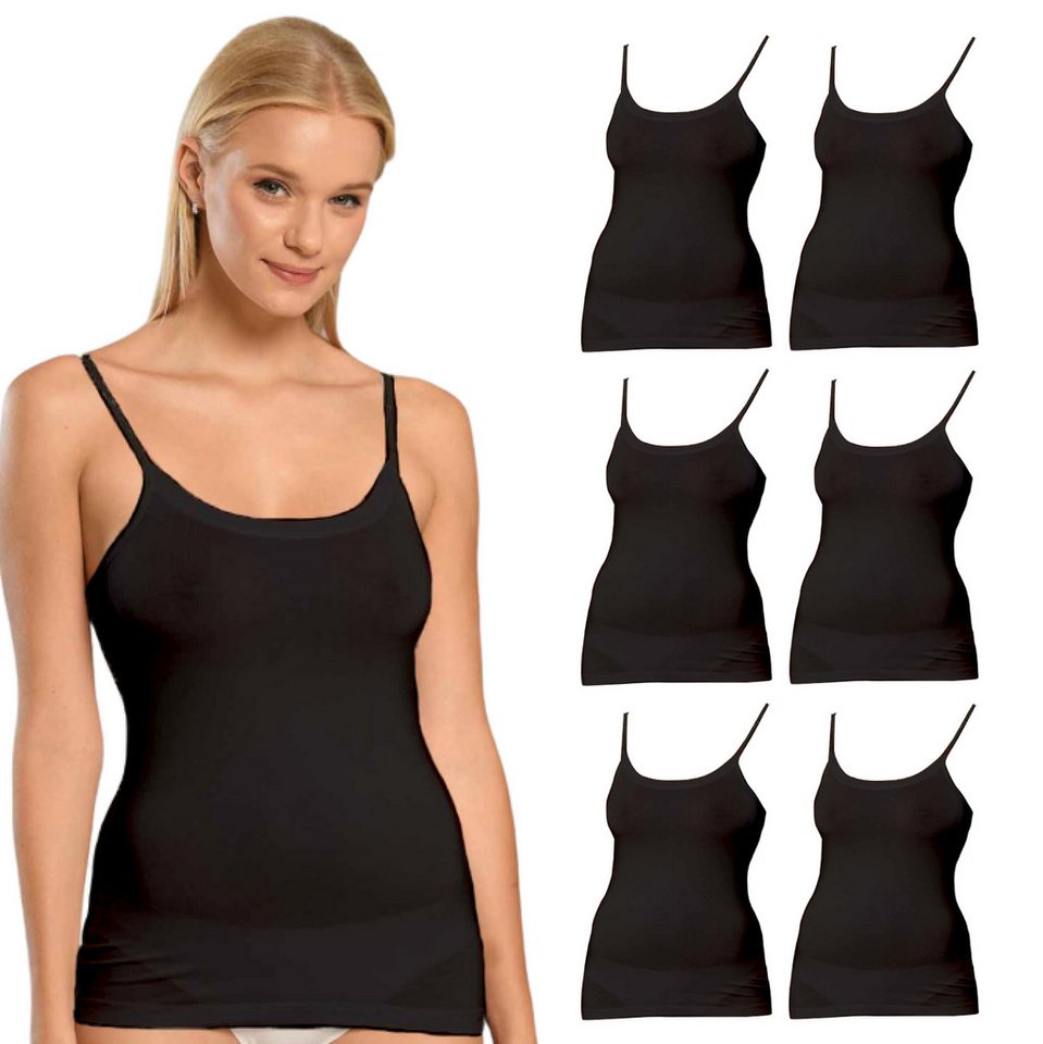 erdem iç giyim Tanktop 6er-Pack Damen Bambus Unterhemden, superdünn, trägerlos, 95% Bambus von erdem iç giyim