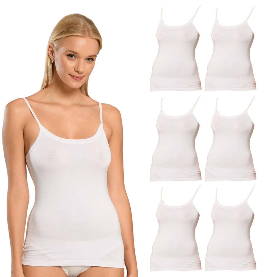 erdem iç giyim Tanktop 6er-Pack Damen Bambus Unterhemden, superdünn, trägerlos, 95% Bambus von erdem iç giyim