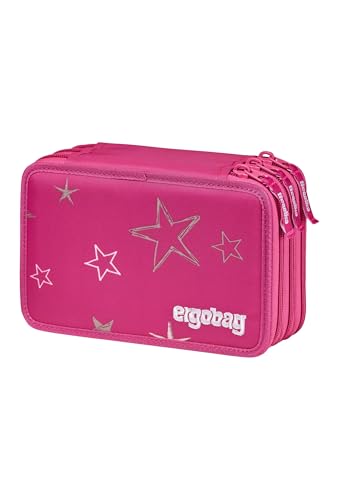 ergobag Maxi Mäppchen Set 40-Teilig, Lyra Bunt- und Filzstifte, Kleingeld Fach, Lineal, Schere SternzauBär - Pink von ergobag