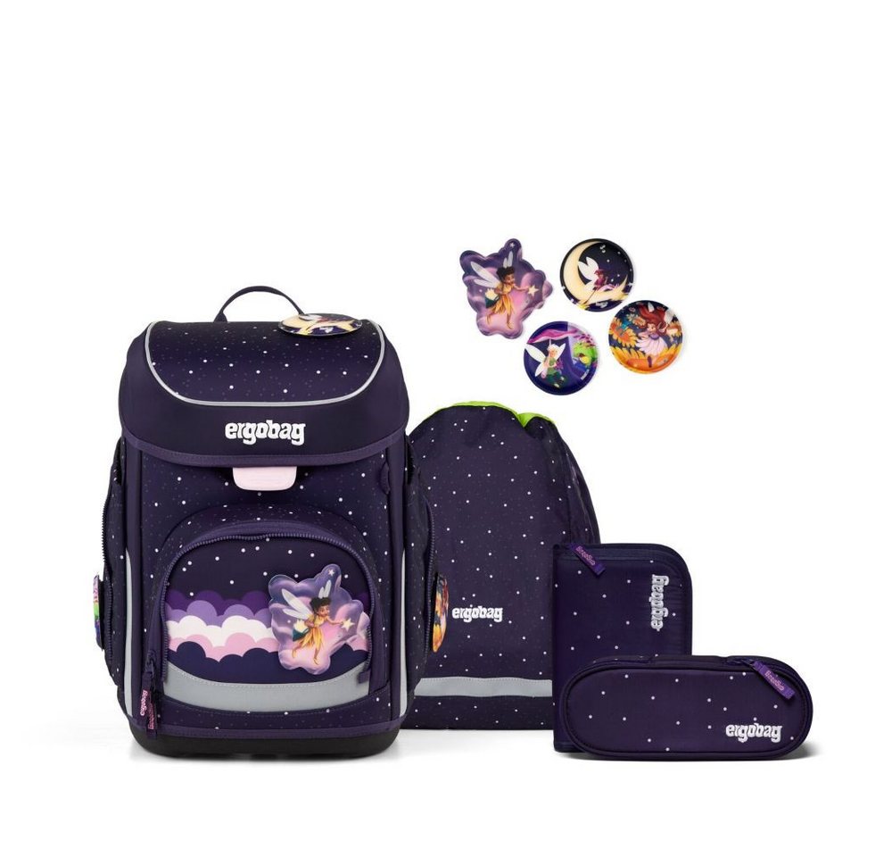 ergobag Schulranzen Cubo (inkl. Etui (befüllt), Schlamperrolle, Sportbeutel und Kletties, 5tlg) von ergobag