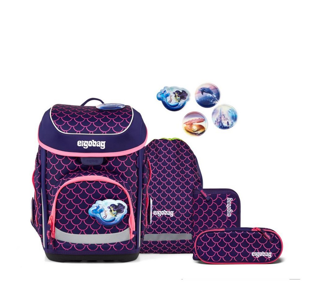 ergobag Schulranzen Cubo (inkl. Etui (befüllt), Schlamperrolle, Sportbeutel und Kletties, 5tlg) von ergobag