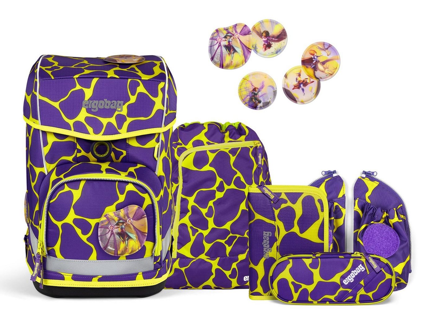 ergobag Schulranzen Cubo Light (Set, 4-tlg) von ergobag