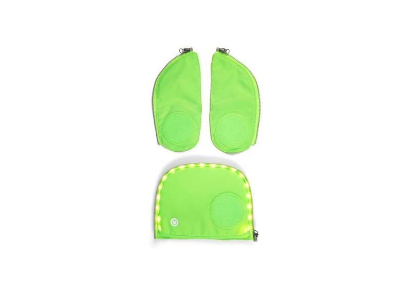 ergobag Schulranzen Fluo LED Zip-Set Grün Sicherheits-Set (4-teilig), Sicherheit, Neonfarben von ergobag