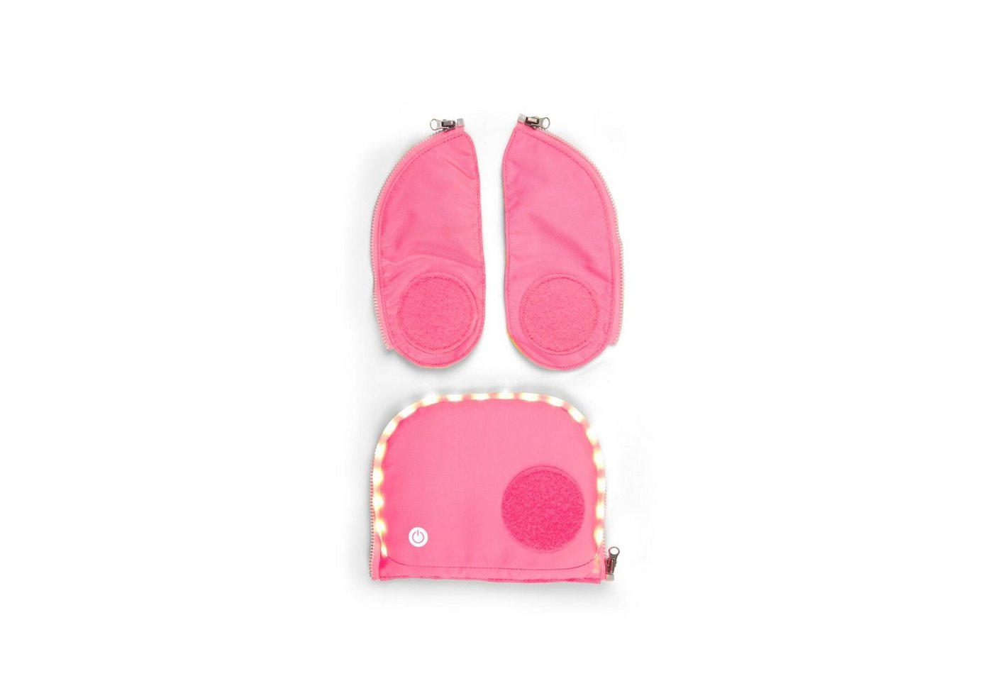 ergobag Schulranzen Fluo LED Zip-Set Pink Sicherheits-Set (4-teilig), Sicherheit, Neonfarben von ergobag