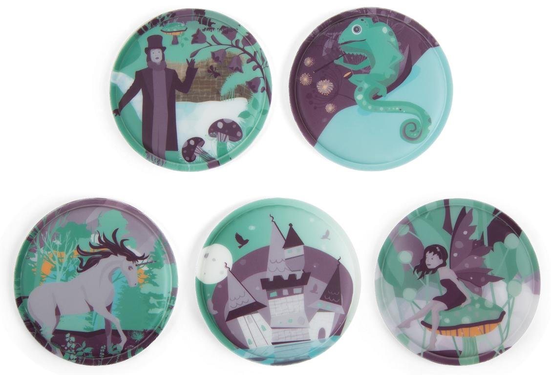 ergobag Schulranzen Kletties 5tlg. Set Accessoires Klettbilder mit Poster Zauberwald (5-tlg) von ergobag