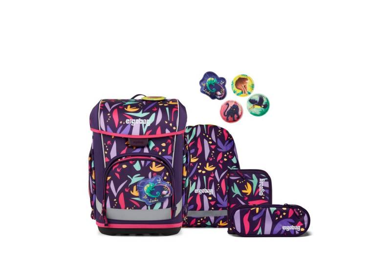 ergobag Schulranzen Schulranzen-Set CUBO LIGHT AmBärzonas 5-teilig, 25/26 (5-teilig), Superleicht, Hugging-Rückensystem, für kleine/schmale Kinder von ergobag