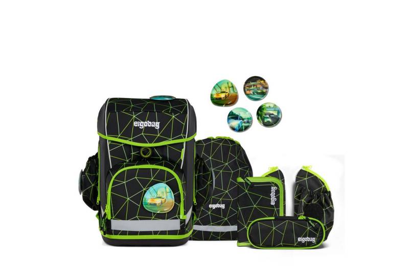 ergobag Schulranzen Schulranzen-Set CUBO LIGHT CyBär Race 6-teilig, 24/25 (6-teilig), ergonomisch, ab 1. Klasse, rückenschonend von ergobag