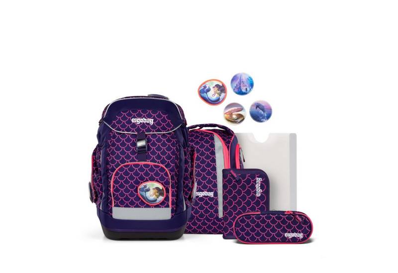 ergobag Schulranzen Schulranzen-Set MAXI PerlentauchBär 6-teilig, 24/25 (6-teilig), ergonomisch, ab 1. Klasse, Your-Size-System von ergobag