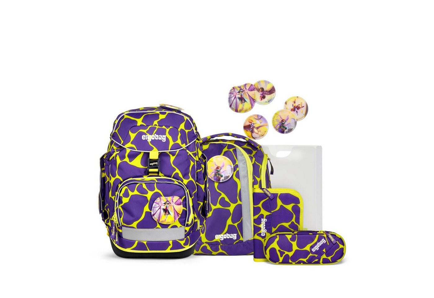 ergobag Schulranzen Schulranzen-Set Pack SuBärkraft 6-tlg. (6-teilig), ergonomisch, ab 1. Klasse, reflektiert von ergobag