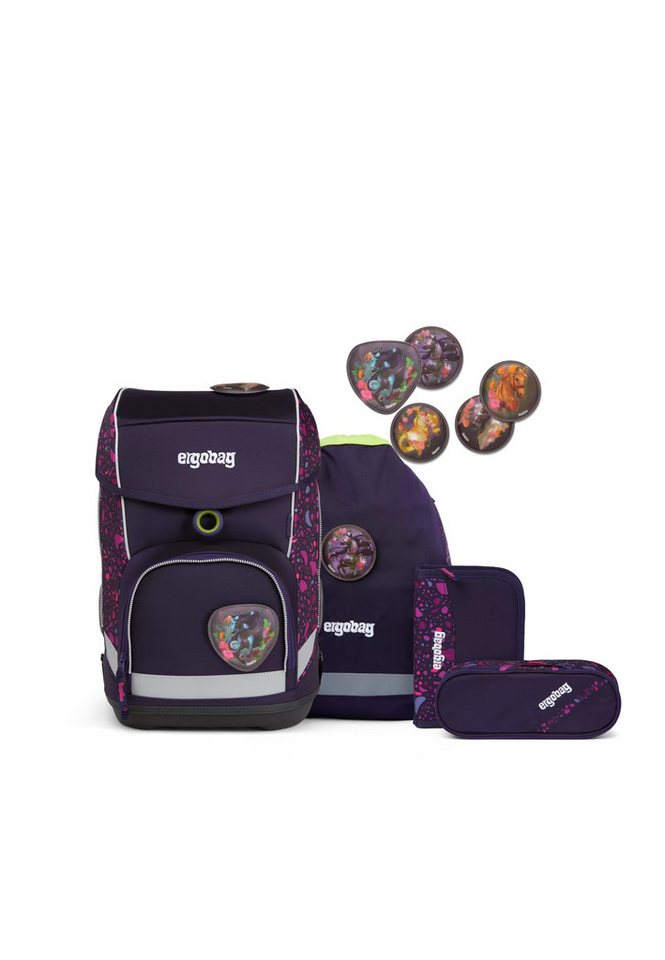 ergobag Schulranzen cubo Set (5-tlg., 5-teiliges Set), verstellbarer Brustgurt von ergobag