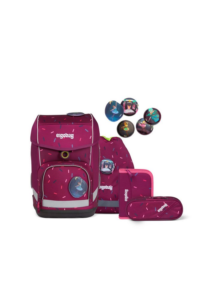 ergobag Schulranzen cubo Set (5-tlg., 5-teiliges Set), verstellbarer Brustgurt von ergobag