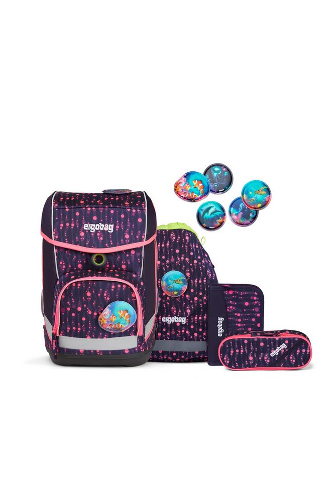 ergobag Schulranzen cubo Set (5-tlg., 5-teiliges Set), verstellbarer Brustgurt von ergobag