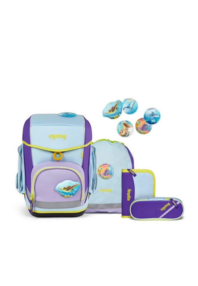 ergobag Schulranzen cubo Set (5-tlg., cubo Set), verstellbarer Brustgurt von ergobag
