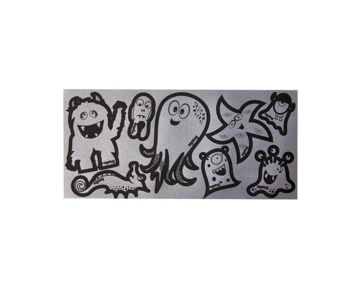 ergobag Schulranzen ergobag Sticker Reflexie-Sticker Set Monster Silber von ergobag