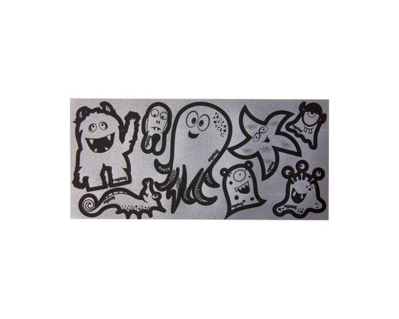 ergobag Schulranzen ergobag Sticker Reflexie-Sticker Set Monster Silber von ergobag