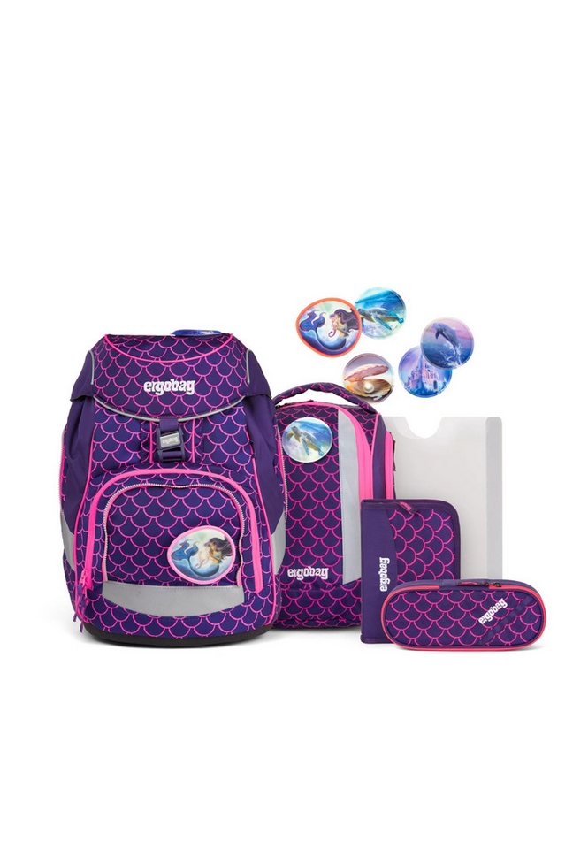 ergobag Schulranzen pack Set (6-tlg., 6-teiliges Set), verstellbarer Brustgurt von ergobag