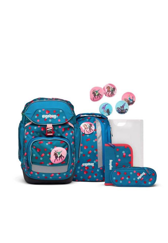 ergobag Schulranzen pack Set (6-tlg., 6-teiliges Set), verstellbarer Brustgurt von ergobag