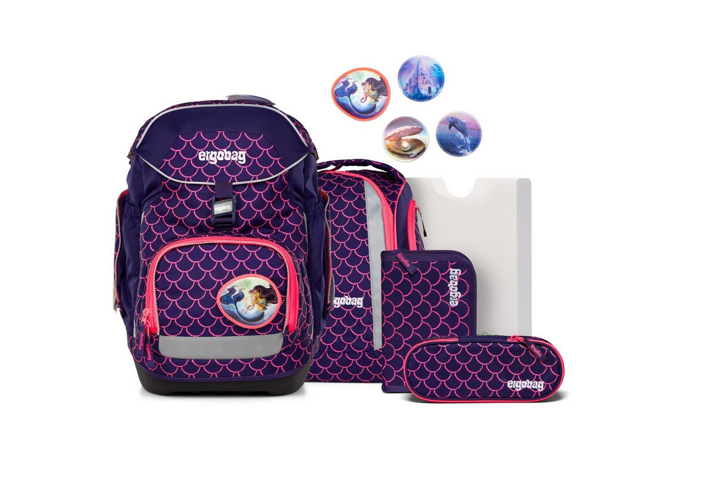 ergobag Schulranzen Pack Schulrucksack Set 6-tlg. PerlentauchBär 2025 von ergobag