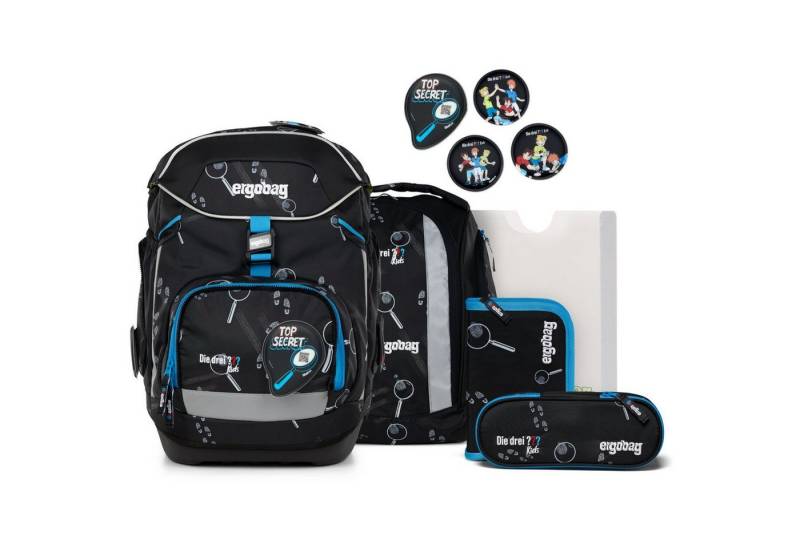 ergobag Schulranzen Pack Schulrucksack Set 6-tlg.Die drei Fragezeichen Kids Bärdektiv 2025 von ergobag