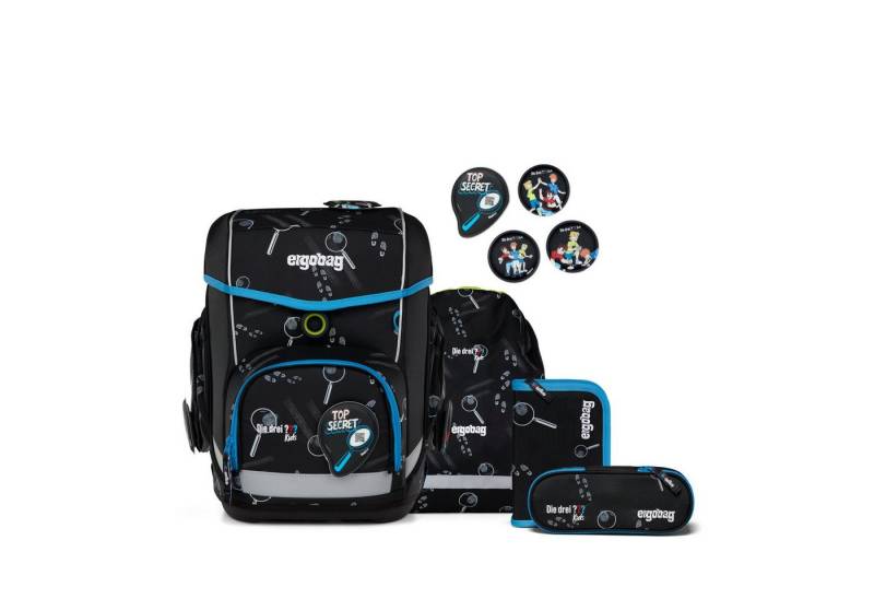 ergobag Schulrucksack ergobag cubo Schulranzen-Set Drei Fragezeichen Kids Bärdektiv von ergobag