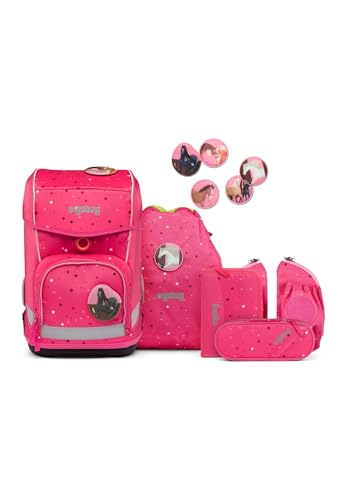 ergobag Unisex Kinder Kinderrucksack, Urlaub auf dem ReitBärhof-Pink, Einheitsgröße von ergobag