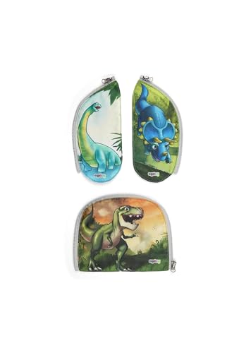 ergobag Zippies Schulranzen Zubehör Set 3-teilig für Kinder, Jungen und Mädchen Dinowelt - Bunt von ergobag