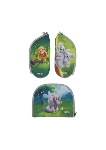 ergobag Zippies Schulranzen Zubehör Set 3-teilig für Kinder, Jungen und Mädchen Zoobabies - Bunt von ergobag