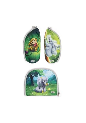 ergobag Zippies Schulranzen Zubehör Set 3-teilig für Kinder, Jungen und Mädchen Zoobabies - Bunt von ergobag