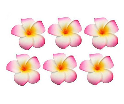 12 x Haarspangen für Damen, hawaiianische Plumeria-Blume, Hochzeit, Brautschmuck, Haarspange, Haar-Accessoires für Party, Strand, Urlaub (Pink) von ericotry