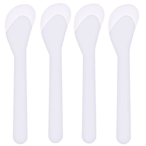 Ericotry 50 Stück 12,7 cm Kunststoff Kosmetikspatel Transparent Professionelle Make-up Werkzeuge Gesichtscreme Maske Spatel Löffel für Make-up DIY Mischen und Proben von ericotry