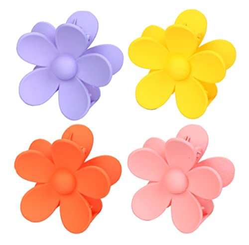 Große Haarklammern, Acryl, rutschfest, Blumen-Haarspangen, Haarklammern, Haarklammern, Haar-Accessoires, Kopfbedeckung für Frauen, mitteldickes Haar, 4 Farben von ericotry