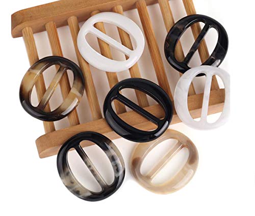 ericotry 6 Stück ovale glatte Seidenschal-Clips aus Kunststoff für Damen und Mädchen (zufällige Farbe) von ericotry