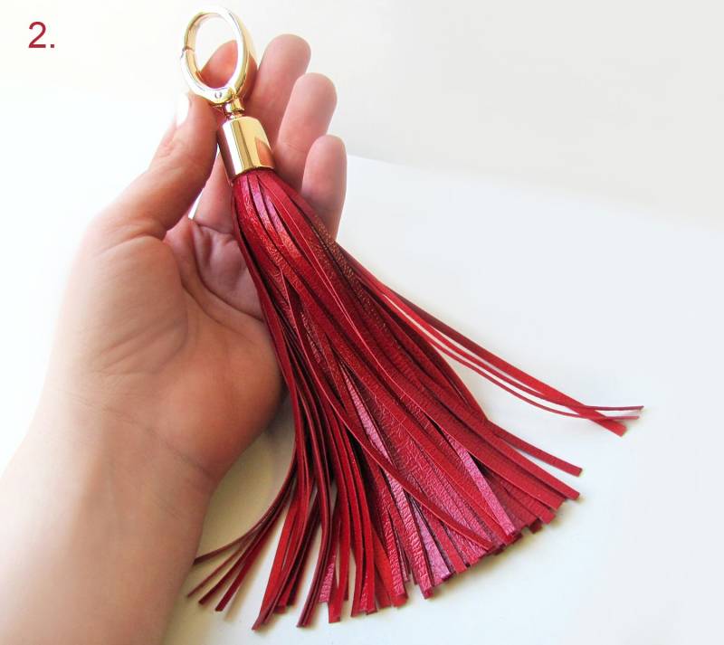 Leder-Quasten, Rote Lange Quaste, Große Quaste Leder-Quasten, Rote Lange Quaste, Große Quaste von erikasleather