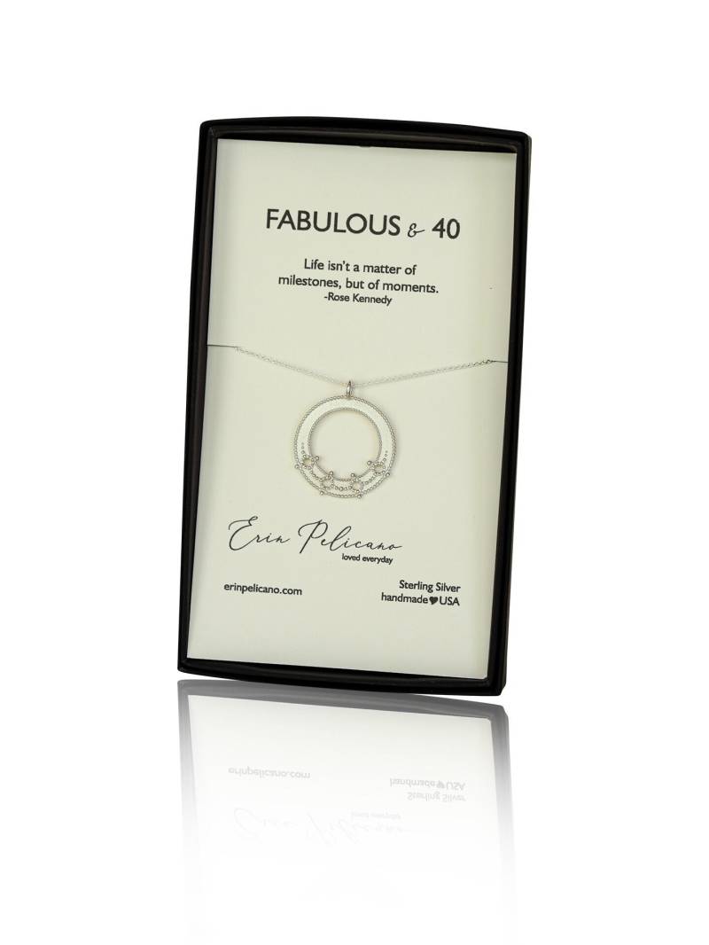 40. Geburtstags-Halskette Sterling Silber Beaded Edge Design von erinpelicano