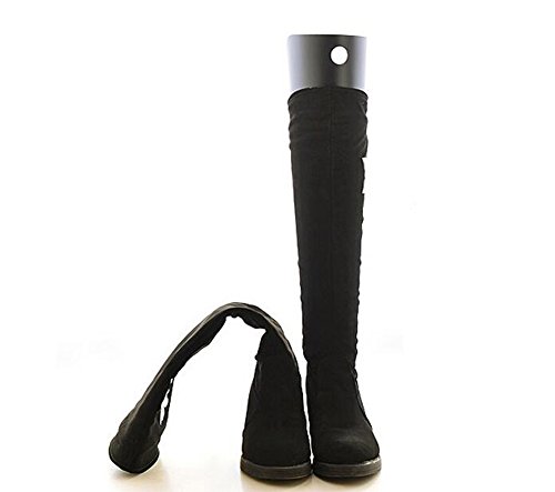 2Pairs Schuhbäume Hohe kurze Stiefel-Former-Baum-Einsätze Knie-hohe Schuhe Schenkel-Stiefel-Halter-Unterstützung für Frauen-Dame die meisten Schuhe Stiefel-Unterstützung Schwarz (45cm) von erioctry