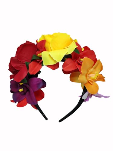 Erioctry Halloween Blumenkrone Stirnband mexikanische Blume Stirnband Party Kostüm Tag der Toten Kopfschmuck Cosplay Haarschmuck von erioctry