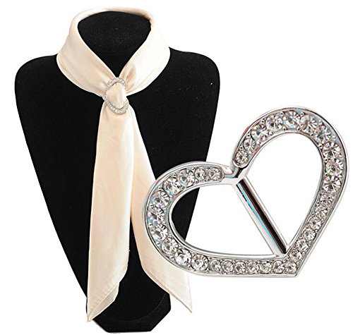 Luxus Modische Liebe Herz Strass Metall Schals Schnalle Seidenschal Verschluss Clips Kleidung Halstuch Ring Wrap Halter von erioctry