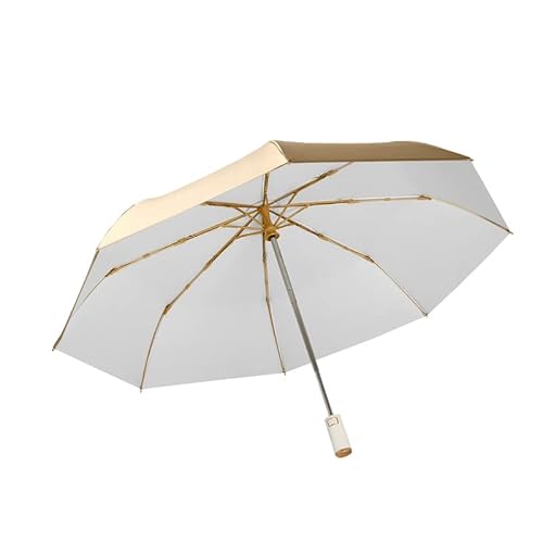 erised's bifrost Regenschirm Taschenschirm ø 100 cm mit Auf zu Automatik Ergonomischem Griff Design,Gold Beschichtung Gegen Feuchtigkeitsschäden,UV Schutz,für Herren/Damen/Mädchen Nicht-gerade weiss von erised's bifrost