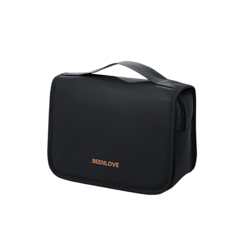 Große Kapazität Reise Hängend Makeup Tasche/Cosmetic Bag mit Haken - PU Leder Reißverschluss Kosmetiktasche/Frauen Mädchen/Kosmetik Organizer/Wasserdicht/Weit Offen/Lagerung Nagellack&Makeup Pinsel von erised's bifrost