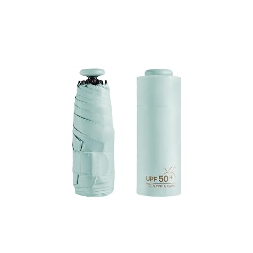 Mini Taschenschirm mit Kinder Reise Regenschirm Freien UV schutz UPF 50, 99,9 % für Damen Umbrella Klein Sonnenschutz Koffer Kompakt Durchmesser 91 cm Beschichtung Gegen Feuchtigkeitsschäden von erised's bifrost