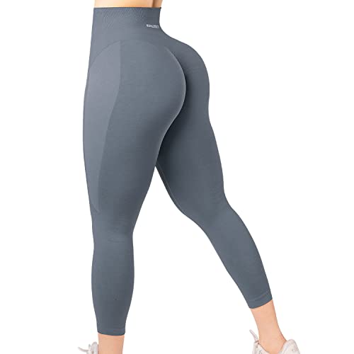 erleecy Scrunch Butt Sport Leggings Damen 3/4, Push Up Booty Seamless Gym Leggings High Waist Damen Capri Leggings Kurze Yoga Hosen Blickdicht Shorts von erleecy