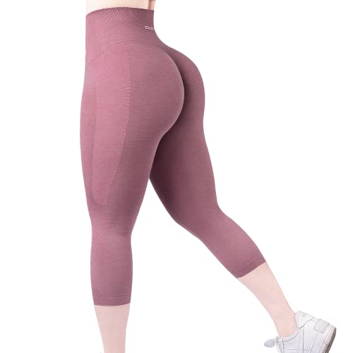 erleecy Scrunch Butt Sport Leggings Damen 3/4, Push Up Booty Seamless Gym Leggings High Waist Damen Capri Leggings Kurze Yoga Hosen Blickdicht Shorts von erleecy