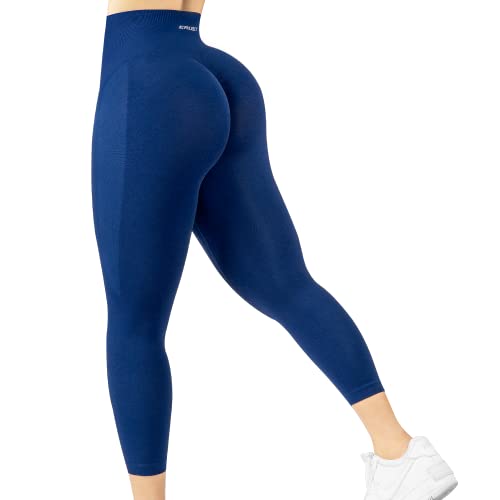 erleecy Scrunch Butt Sport Leggings Damen 3/4, Push Up Booty Seamless Gym Leggings High Waist Damen Capri Leggings Kurze Yoga Hosen Blickdicht Shorts von erleecy