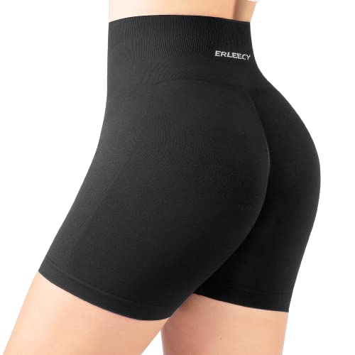 erleecy Scrunch Butt Sport Leggings Damen 3/4, Push Up Booty Seamless Gym Leggings High Waist Damen Capri Leggings Kurze Yoga Hosen Blickdicht Shorts von erleecy