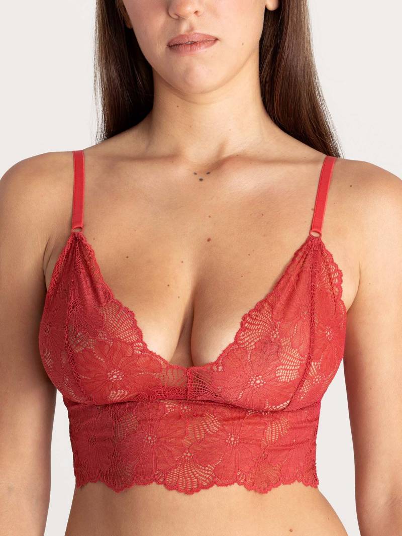 erlich textil Classy Lace Bralette Top für Frauen aus Polyamid (recycelt) in granatapfel von erlich textil