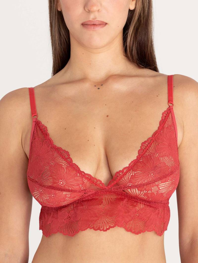 erlich textil Classy Lace Triangel-BH für Frauen aus Polyamid (recycelt) in granatapfel von erlich textil