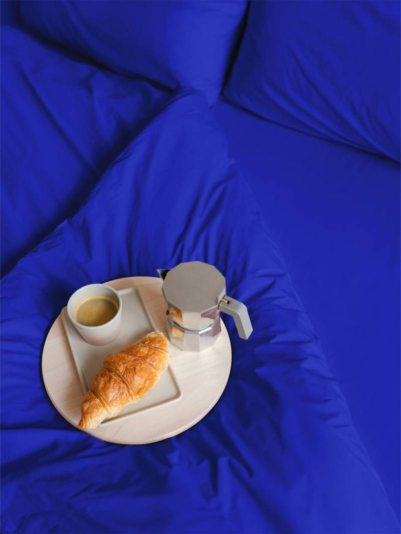 erlich textil Cotton Select Spannbettlaken für Unisex aus Baumwolle (in Umstellung) in knallblau von erlich textil