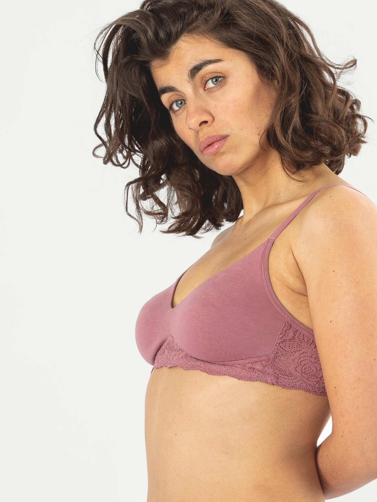 erlich textil Elisabeth für Frauen aus Baumwolle (in Umstellung) in mauve von erlich textil