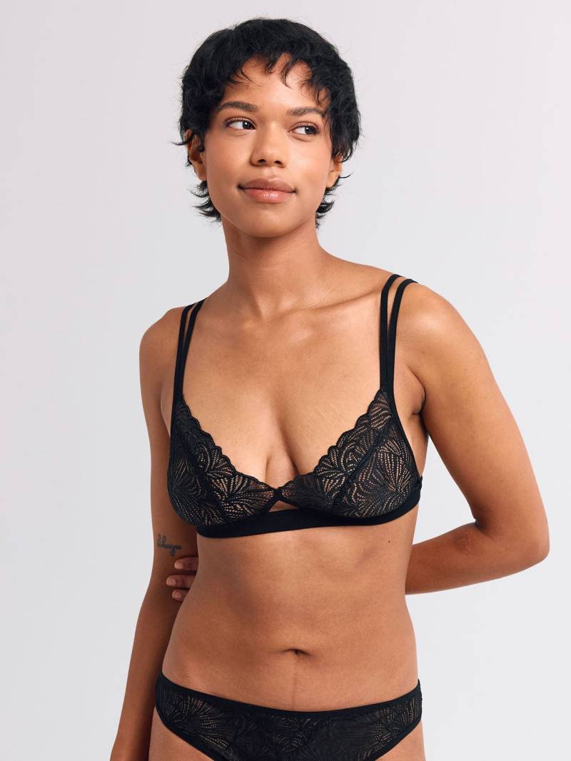 erlich textil Fluid Lace Cut-Out Bralette für Frauen aus Polyamid (recycelt) in schwarz von erlich textil