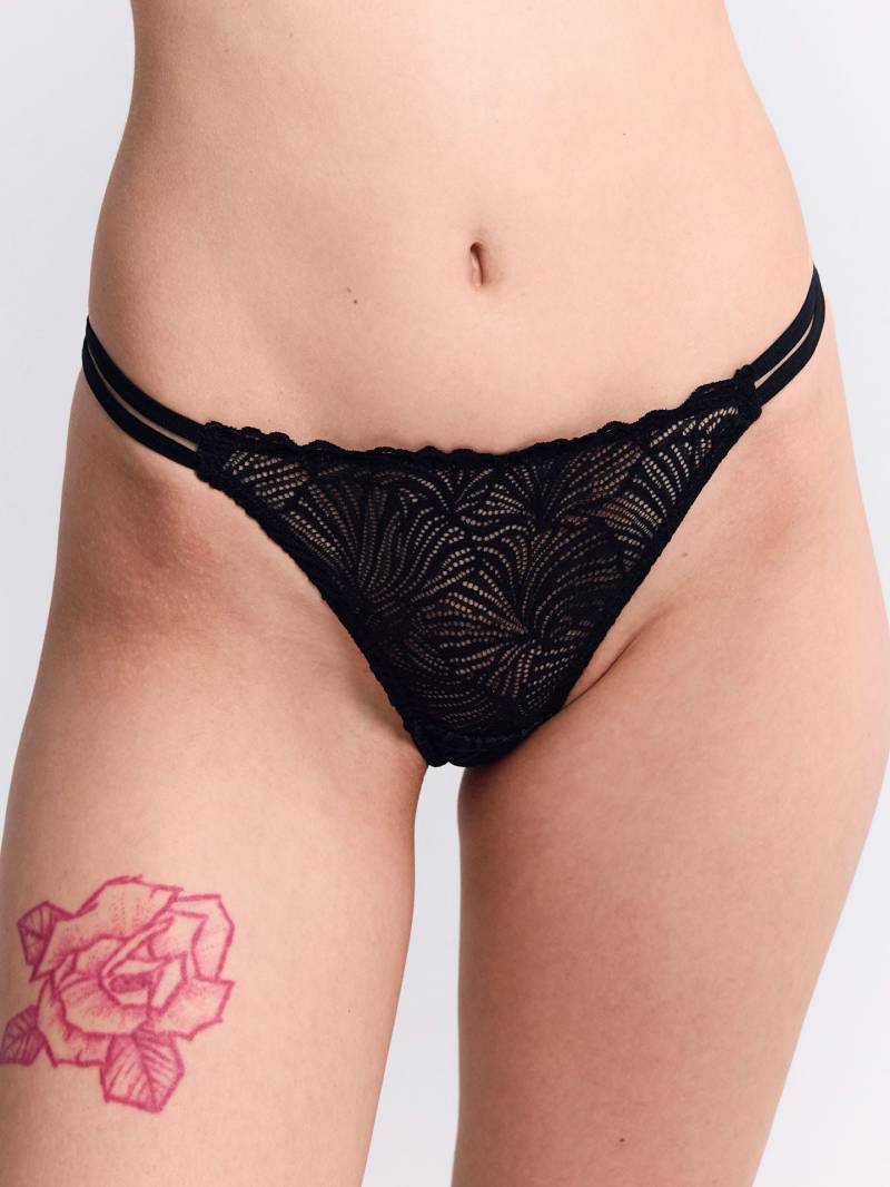 erlich textil Fluid Lace String für Frauen aus Polyamid (recycelt) in schwarz von erlich textil